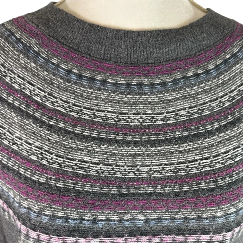 J. Jill Gray and Purple Striped Sweater